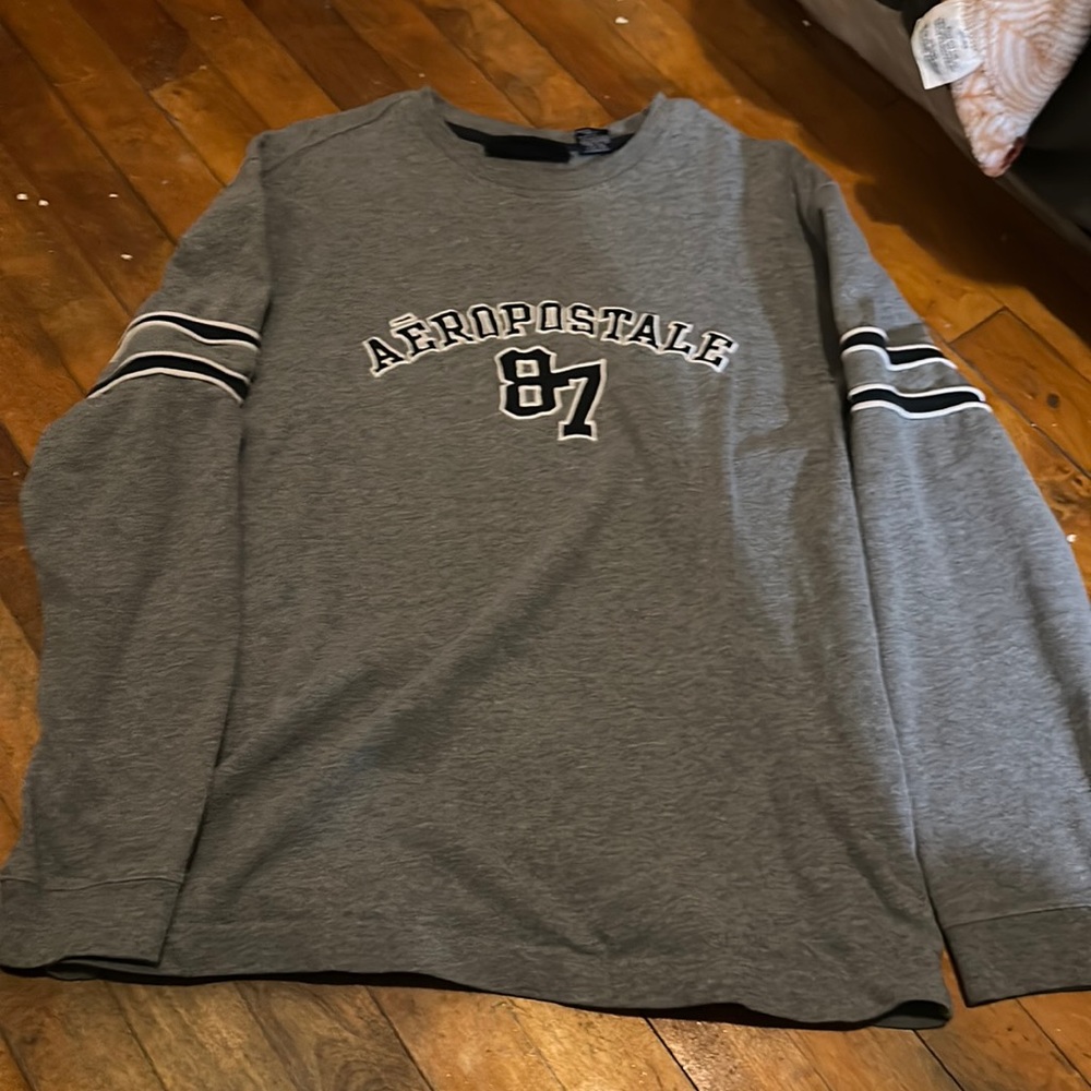Aeropostale grey & blue size medium crew
